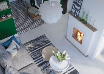 Egy mesésen megálmodott kis lakás - 31m2 bájosan, ötletesen tervezve, jól eltalált zöld fehér színpalettával, minden fontos funkcióval