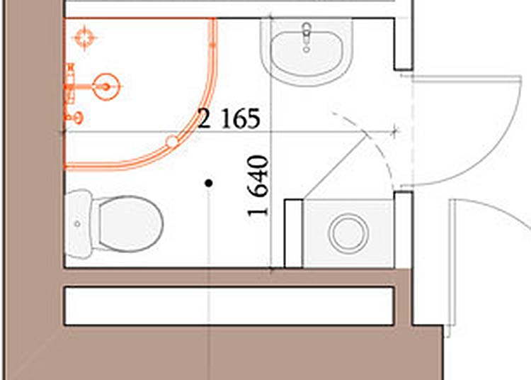 Alaprajz - Nőiesre hangolt, 3.5m2-es fürdőszoba modern berendezése elegáns részletekkel és burkolatokkal