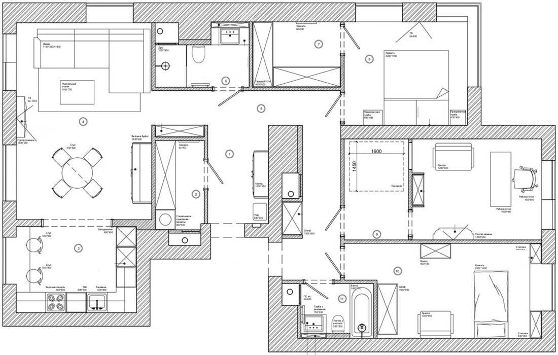Alaprajz - Szép színek és textúrák, otthonos, meleg és életteli lakberendezés, érdekes részletek 110m2-en, egy család négyszobás lakásában