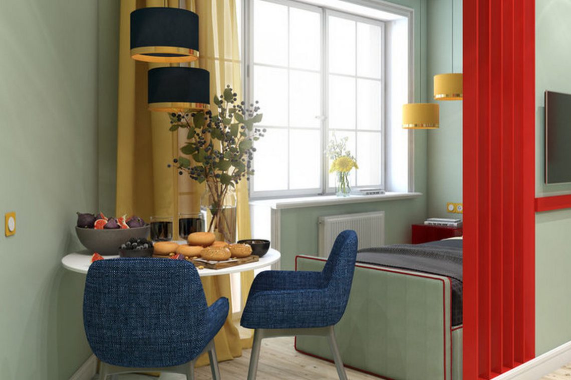 24m2-es kis lakás, ahol minden megtalálható, ami kell - jól eltalált színek, kicsi, de használható terek