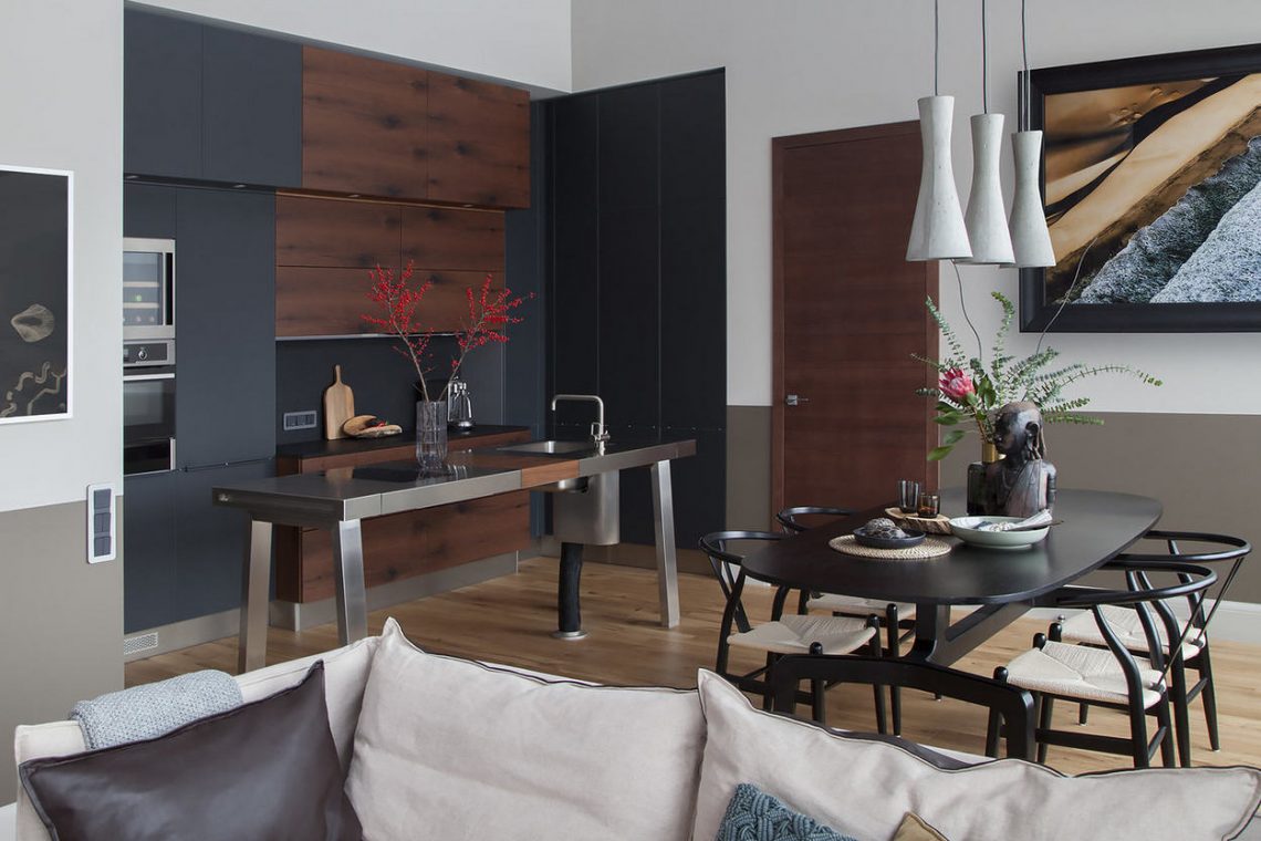 Látványosan modern és férfias lakberendezés: tökéletesen rendezett, stílusos terek, ötletes megoldások 70m2-en