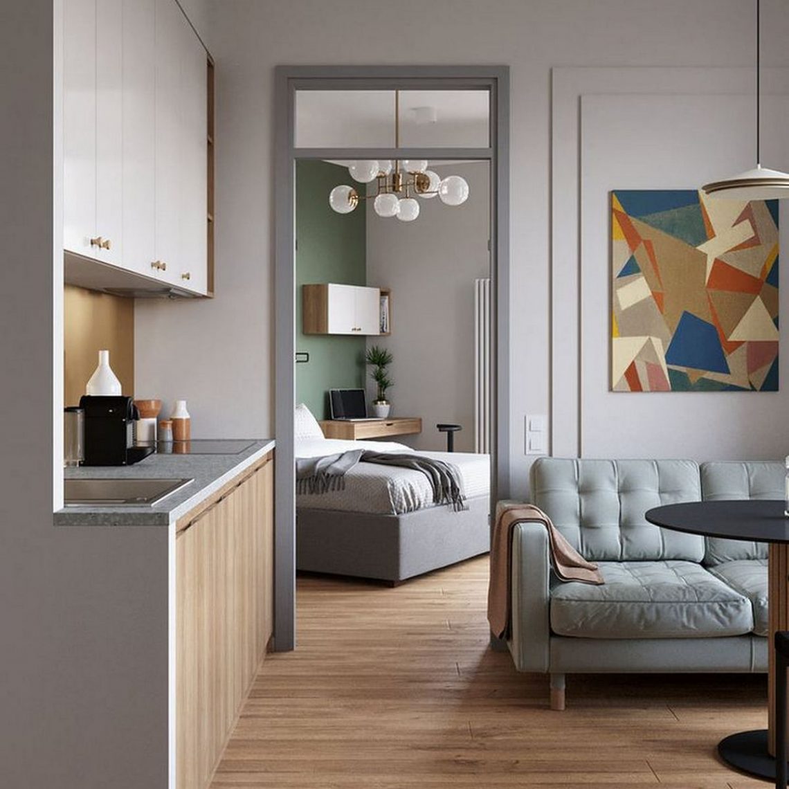 Nehezen berendezhető terek - hogyan oldotta meg a lakberendező a feladatot egy 42m2-es új építésű ingatlanban