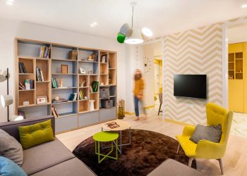 Fényes, élénk, világos terek, modern berendezés kétgyermekes család új háromszobás otthonában