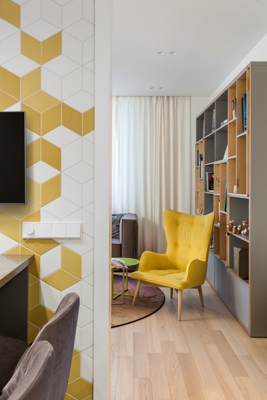 nappali - Fényes, élénk, világos terek, modern berendezés kétgyermekes család új háromszobás otthonában