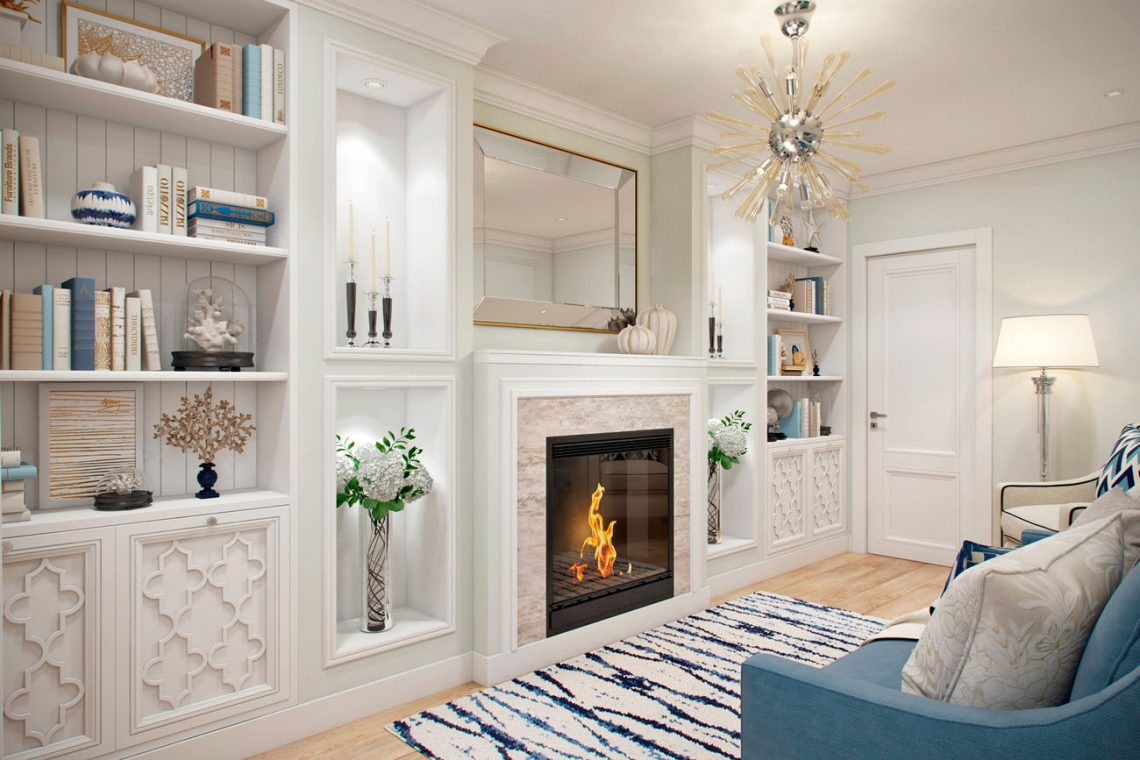 Keskeny szobák fiatal lány 66m2-es lakásában - pasztellszínek, olíva és kék árnyalatok, praktikus elrendezés