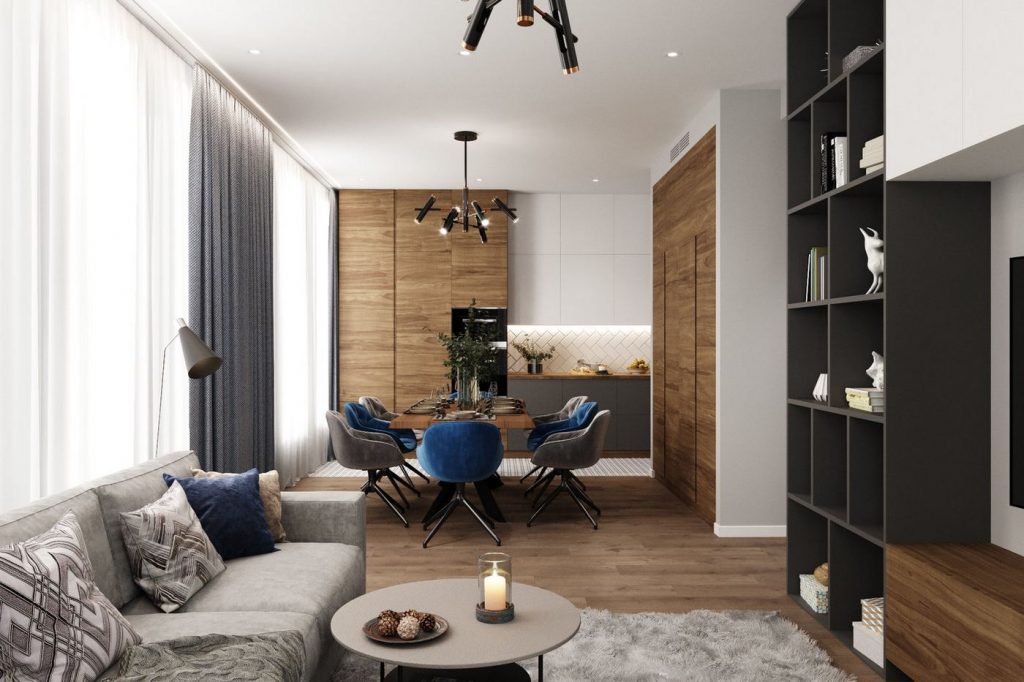 nappali - modern és praktikus lakberendezés 90m2-en, fiatal család háromszobás otthona