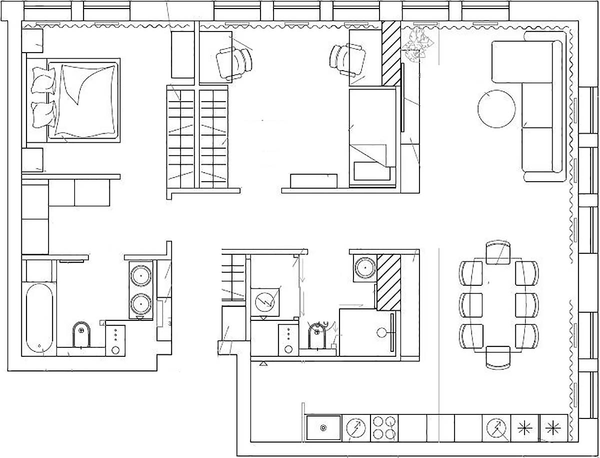 alaprajz - modern és praktikus lakberendezés 90m2-en, fiatal család háromszobás otthona