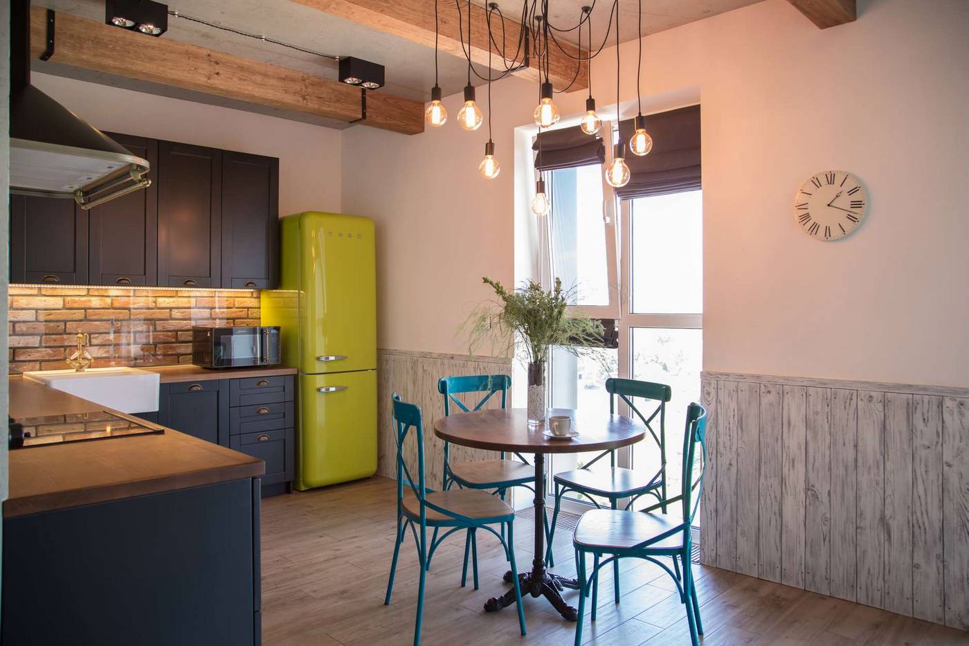 konyha - Szerethető loft stílus fiatal család 65m2-es új építésű, háromszobás lakásában konyha - Szerethető loft stílus fiatal család 65m2-es új építésű, háromszobás lakásában