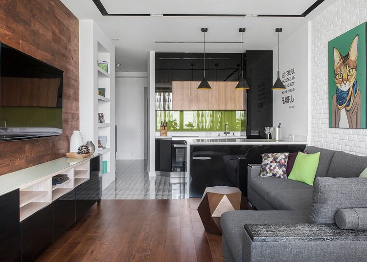 Friss, modern stílus, eredeti és kényelmes berendezés 74m2-en fényes, természetes felületekkel