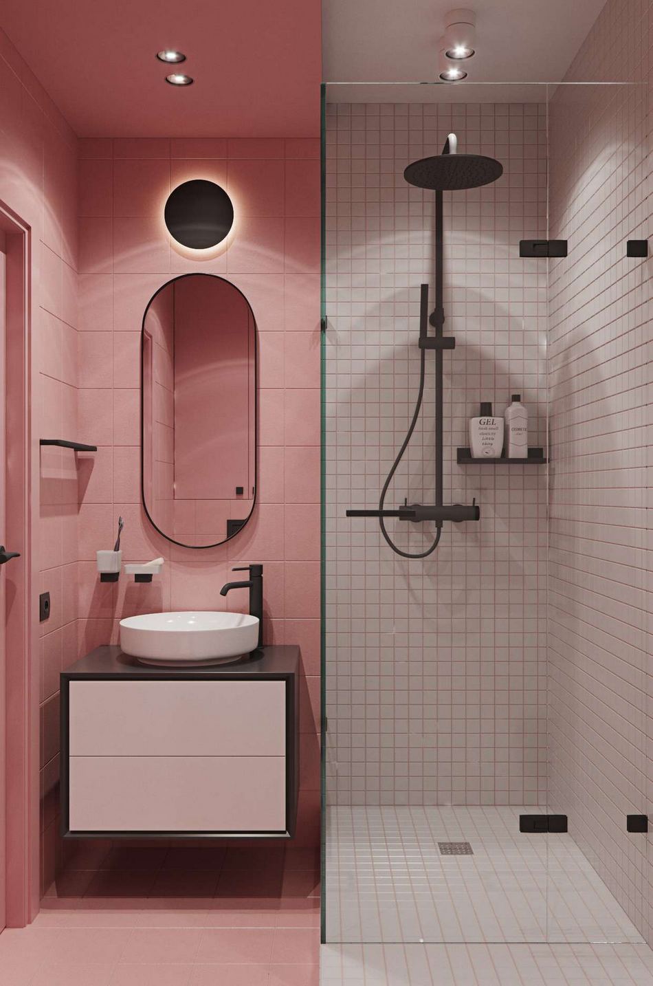 Zuhanyfülke perem nélkül a padló síkjában - új fürdőszoba trendek 2020