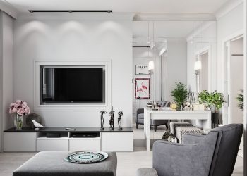 nappali - Anya és lánya kétszobás 58m2-es panel otthona fehérbe öltöztetve, teljes lakásfelújítás IKEA bútorokkal, tükrökkel