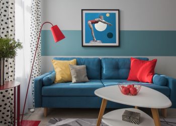 Színesen, egyedien berendezett 46m2-es lakás, modern skandináv stílus