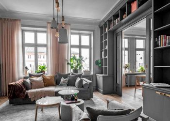 Kifinomult, stílusos terek a szürke színt profin alkalmazva, arany részletek és semleges árnyalatok szép összhangja