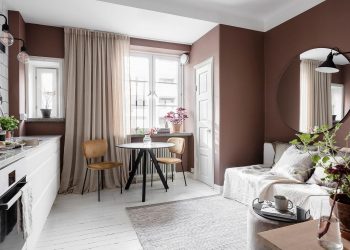 Szép falszín egy különlegesen hangulatos kis lakásban, galériával, gardróbhelyiséggel 23m2-en