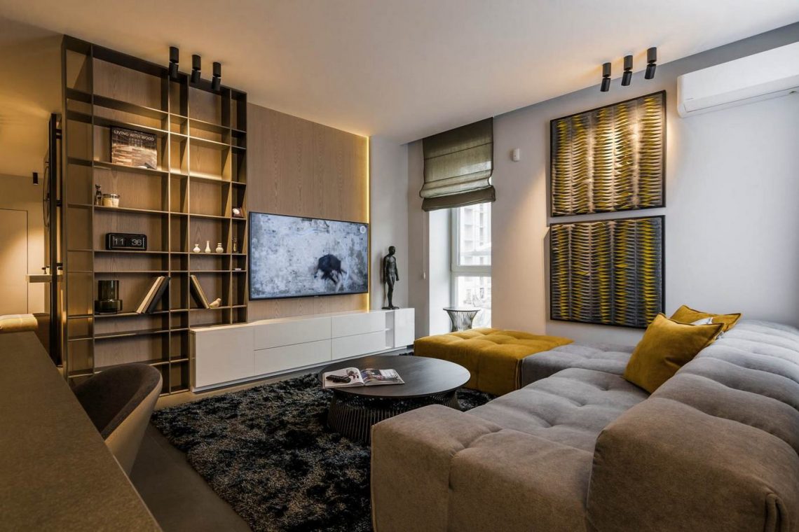 Két kisebb lakás összenyitásával 100m2-es lett a négyfős család modern stílusban berendezett otthona