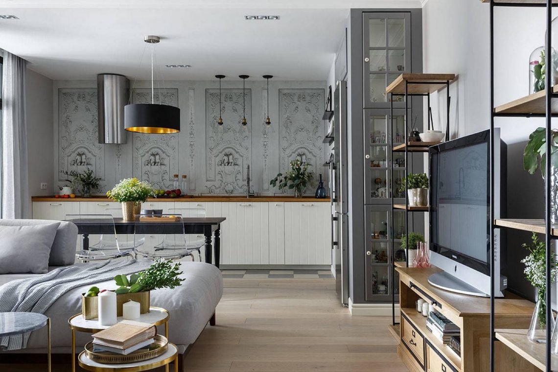 Középkorú hölgy 67m2-es lakása szép konyhával, kényelmes elosztással, visszafogott színvilággal