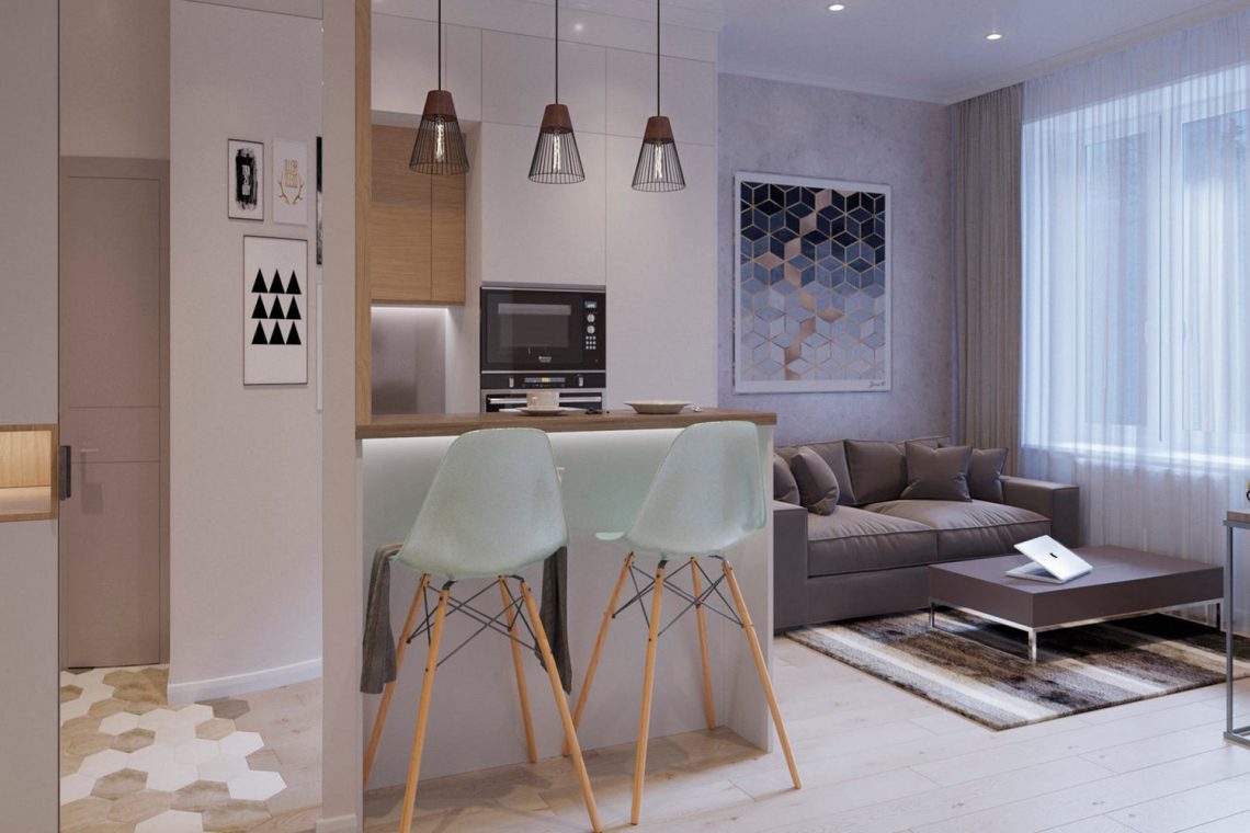 Fiatal lány első lakása 33m2-en, ízlésesen, egyszerű megoldásokkal, de mutatósan és praktikusan berendezve