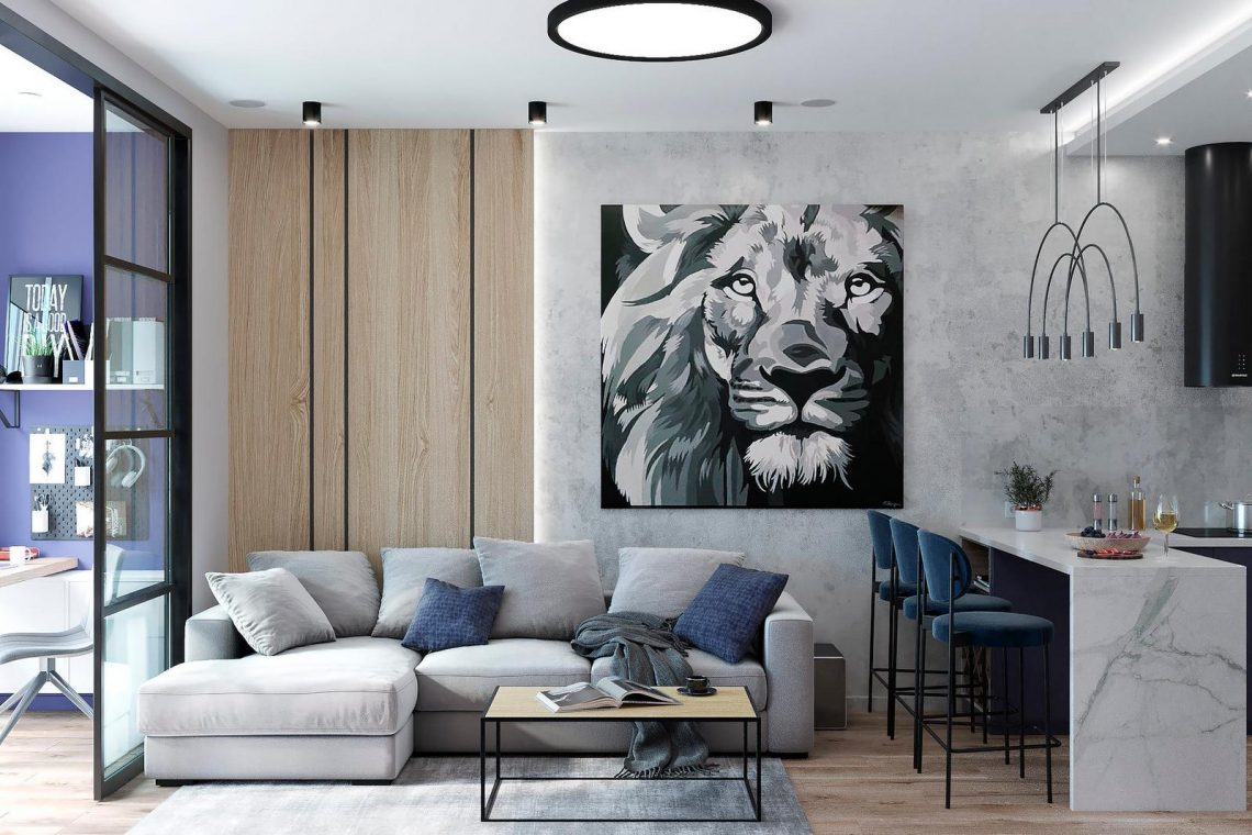 Nyugodt színek szép párosítása, optimális elrendezés, szuper konyha 52m2-en, minden ami egy fiatal párnak kell