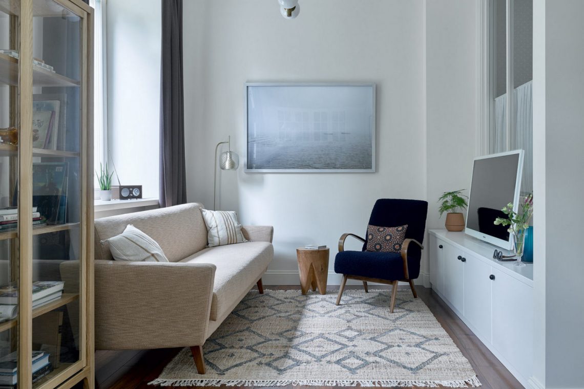 Tökéletes kis otthon egy nagymamának, 34m2 nyugodt, világos színekkel, ízléses vintázs részletekkel