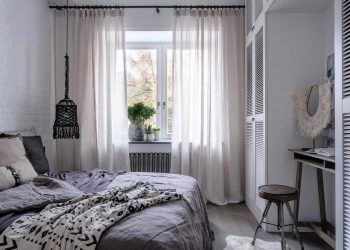 Csendes, békés enteriőrök skandináv és etno stílusok ötvözésével, anya és lánya háromszobás lakása