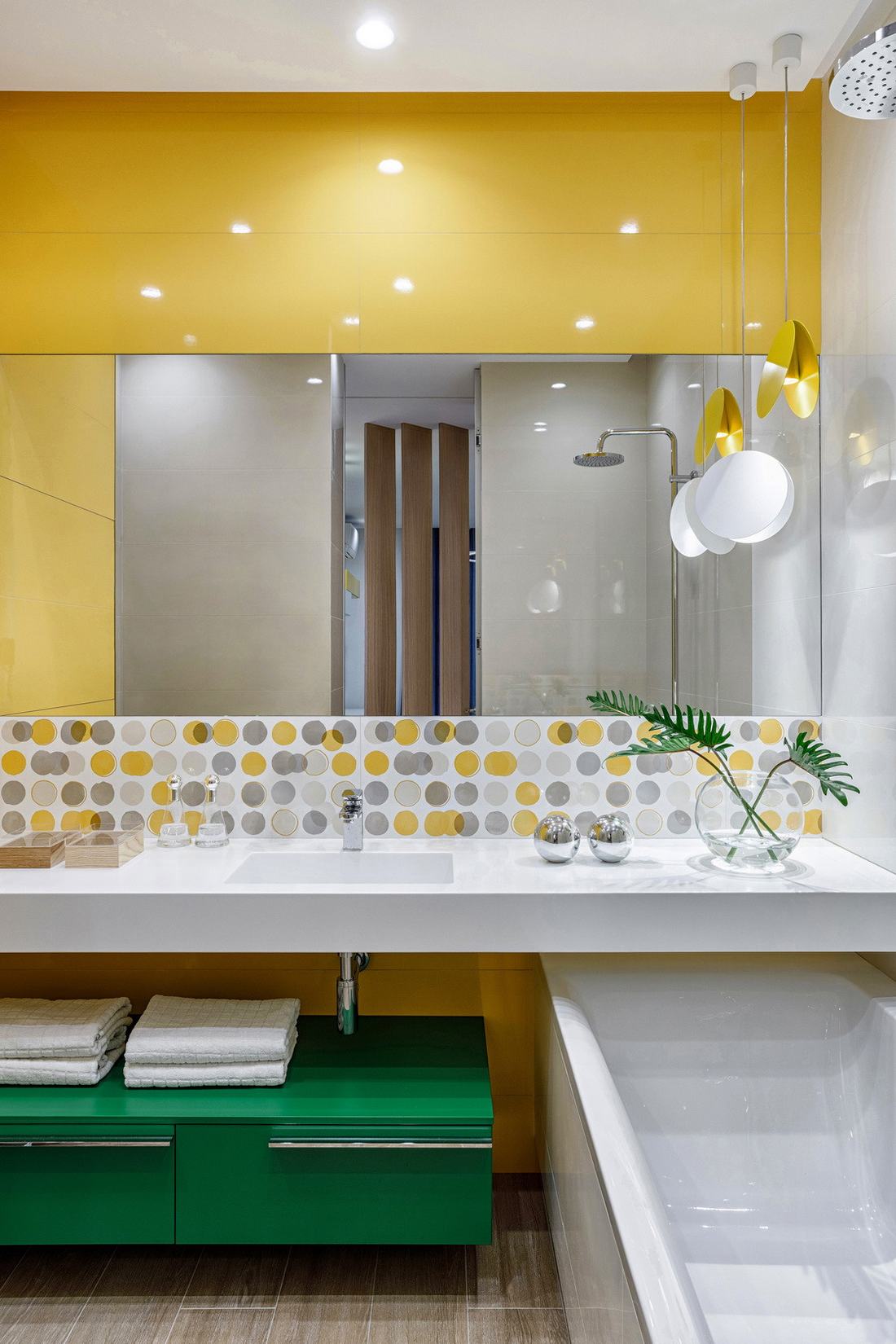 sárga - 14 látványos szín ötlet új fürdőszoba elevenebb, vidámabb hangulatú dekorációjához