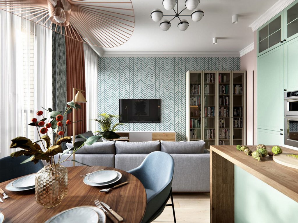 3 kényelmes szoba család 65m2-es otthonában - jól megtervezett elosztás, szép színek