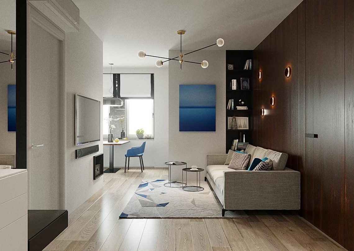 46m2-es lakás bővítése beépített erkéllyel, jobb elosztás és modern, letisztult berendezés