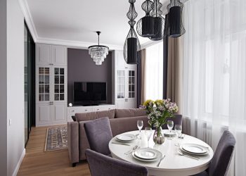 Letisztult, elegáns enteriőr házaspár 50m2-es lakásában, nyugodt, tiszta színpalettával