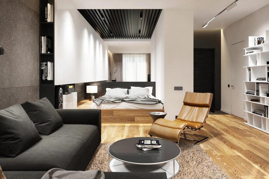 Modern legénylakás látványos, nyitott enteriőrrel 36m2-en
