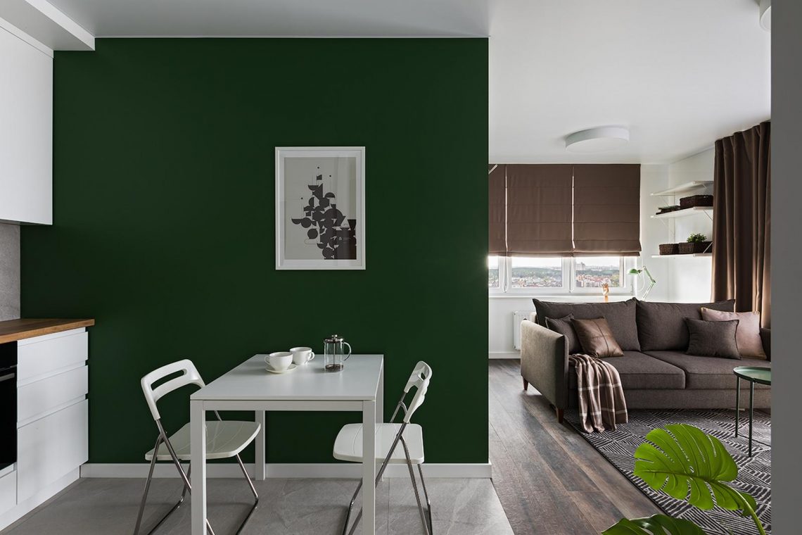 Stílusos, ízléses otthon jó elosztással 47m2-en, életteli színek a természetből