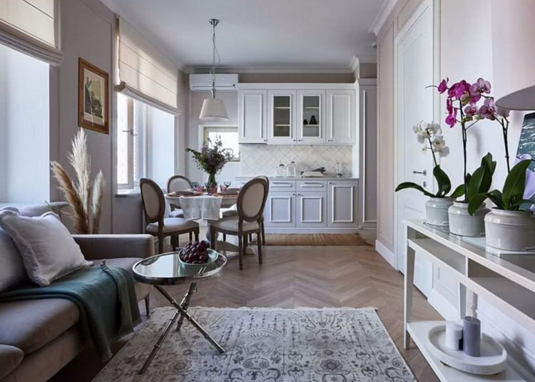 Szép, igényes és kényelmes berendezés 34m2-en, minden helyet optimálisan kihasználva egy szobában