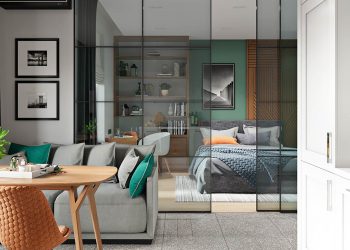 Kényelmes, dekoratív kis lakás jól megtervezett elosztással, ügyesen kihasznált terekkel