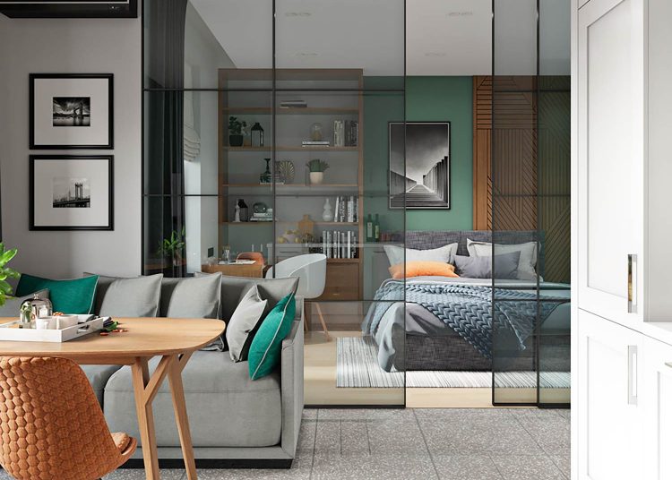 Kényelmes, dekoratív kis lakás jól megtervezett elosztással, ügyesen kihasznált terekkel