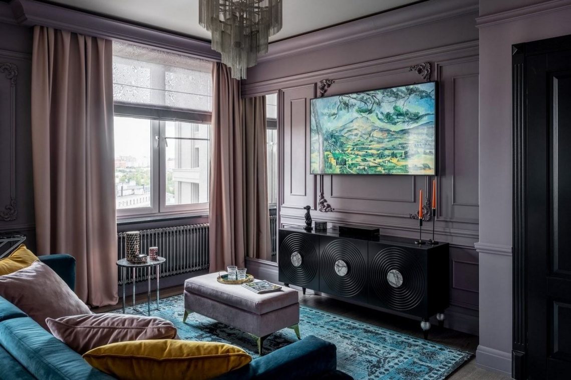 Különleges színek a dekorációban, látványos konyha felső szekrények nélkül - 96m2-es lakás egyedi hangulattal