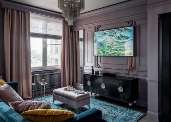 Különleges színek a dekorációban, látványos konyha felső szekrények nélkül - 96m2-es lakás egyedi hangulattal