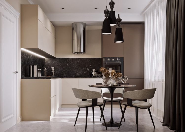 Tejeskávé színárnyalataival díszített otthonos kétszobás lakás, elegáns részletekkel