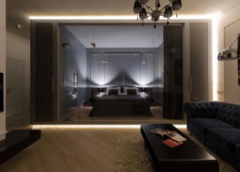 Látványos hangulatvilágítás - elegáns, modern 50m2-es lakás tiszta vonalakkal, különleges hálószobával