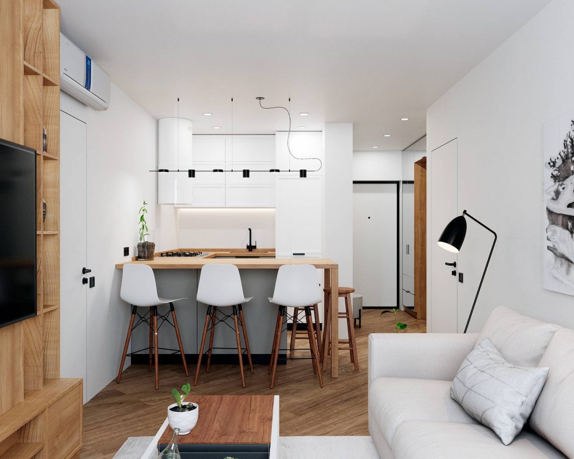 Fa és fehér letisztult harmóniája 68m2-en, praktikus elosztás, modern berendezés