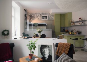 Irodahelyiségből stílusos 44m2-es lakás kialakítása kreatív megoldásokkal