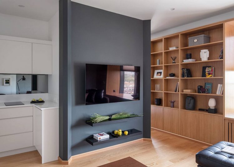 Kreatív, modern térszervezés fiatal férfi 40m2-es otthonában