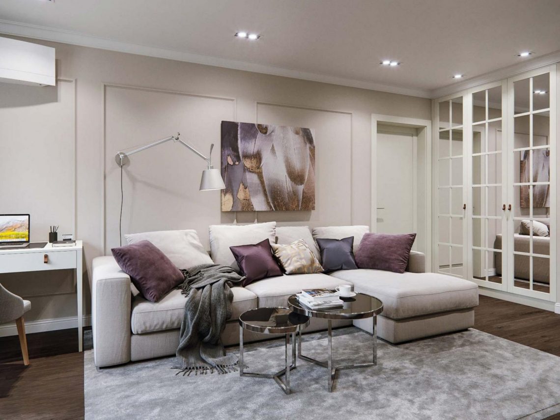 56m2 szép berendezése új társasházban, modern klasszikus stílusban