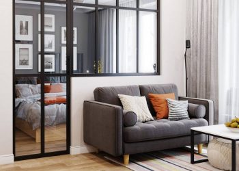 Nagyon jól kihasznált, stílusos terek 38m2-es lakásban, természetes anyagok és színek