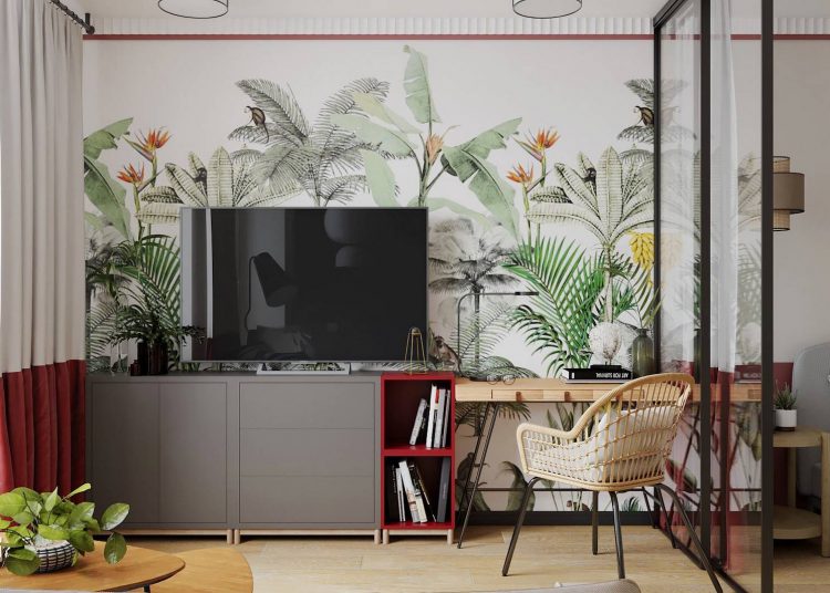 Szoba és konyha helyett új, áttervezett elosztás és egy meglepő, egyedi enteriőr 51m2-es lakásban