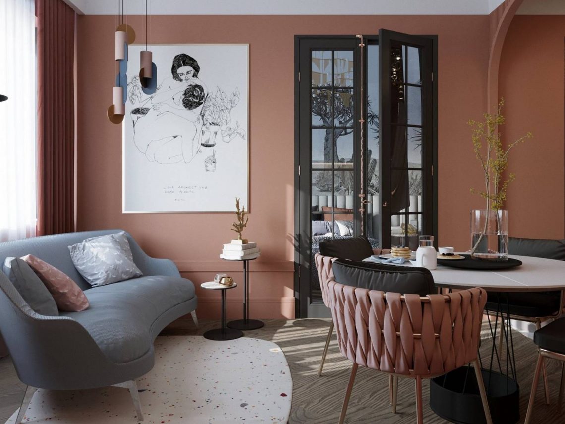 Szuper mini lakás 28m2-en, szokatlan színek, kreatív berendezés