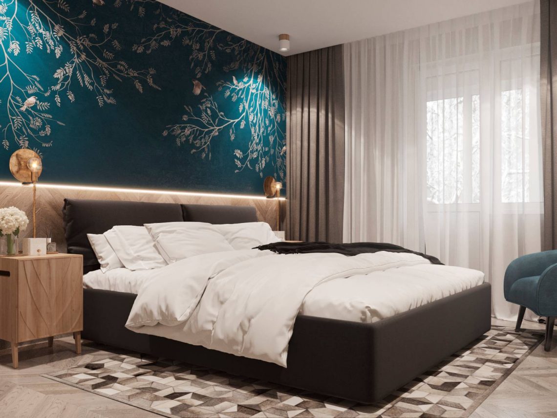 Család háromszobás otthona szép színekkel, természetes és elegáns hangulattal