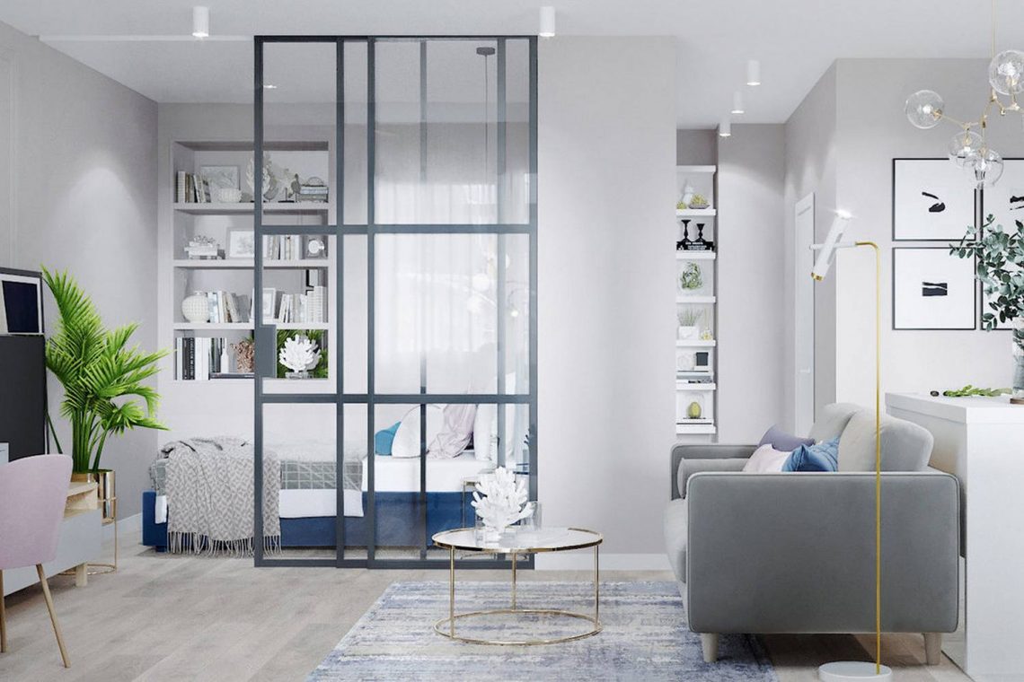 Fiatal hölgy 38m2-es otthona, egyszobás lakás szép berendezése lágy színekkel