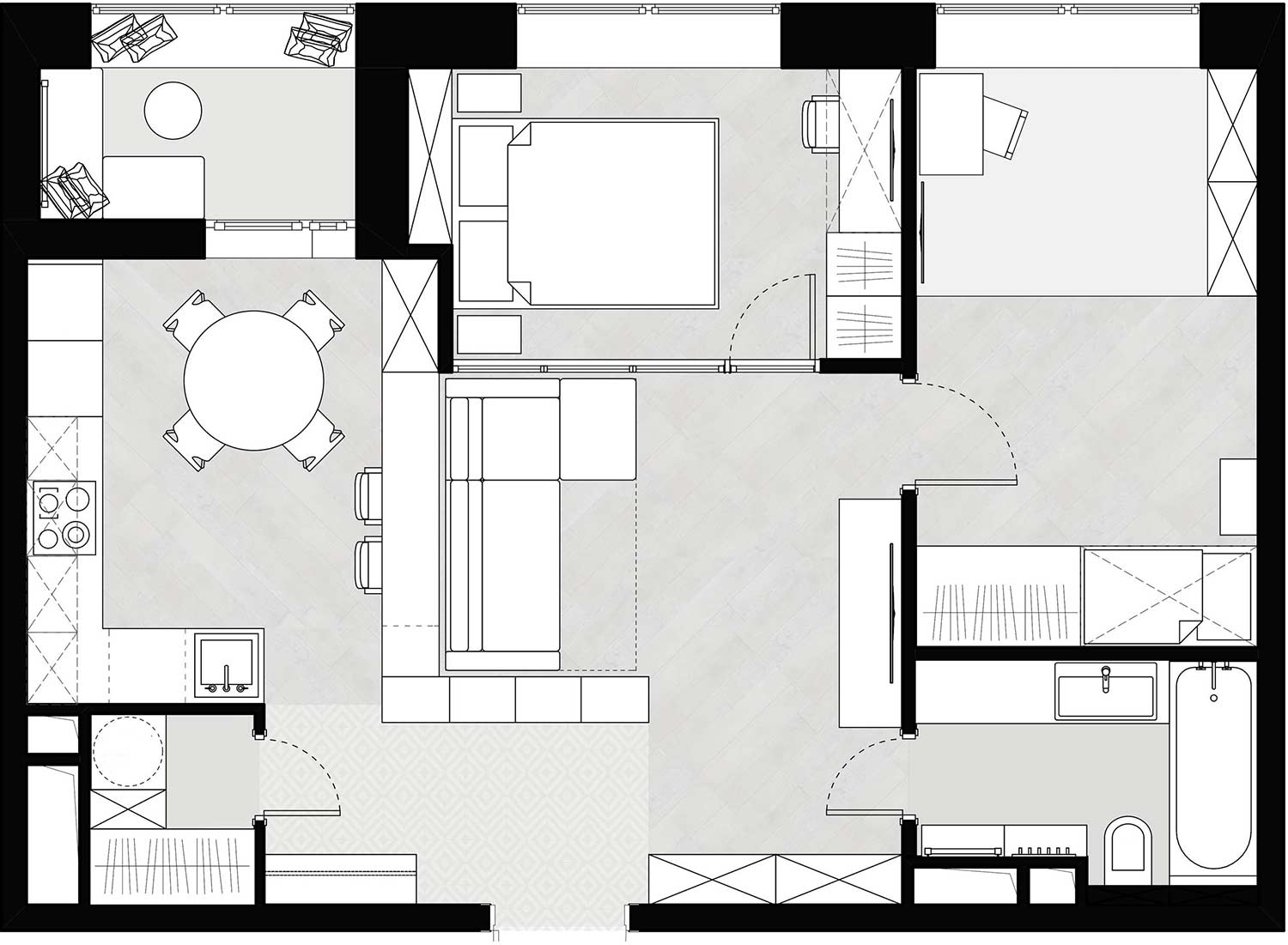 Hogyan alakítottak át kétszobás lakást kényelmes háromszobássá - 58m2-en háromfős fiatal család