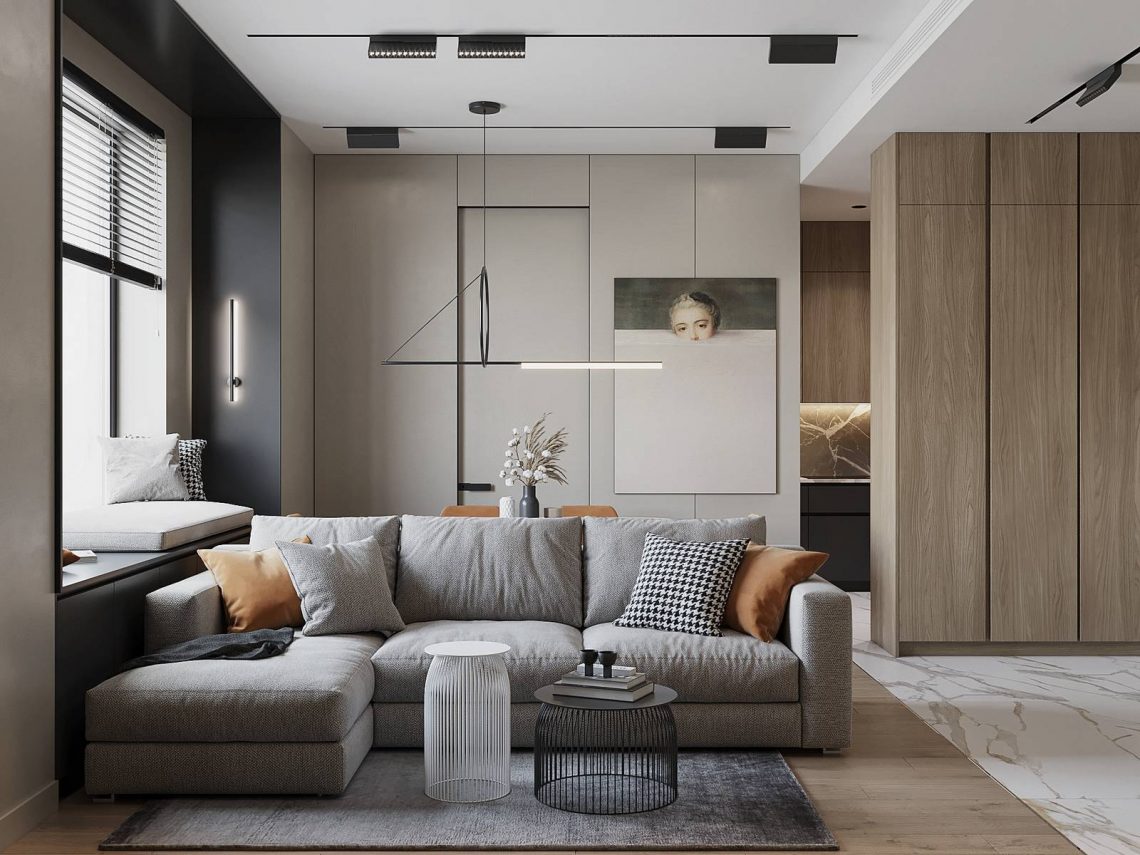 Tökéletesen letisztult, elegáns lakberendezés szép, semleges, természetes színekkel