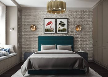 Új építésű, szabálytalan alakú 80m2-es lakás otthonos berendezése tégla díszítéssel