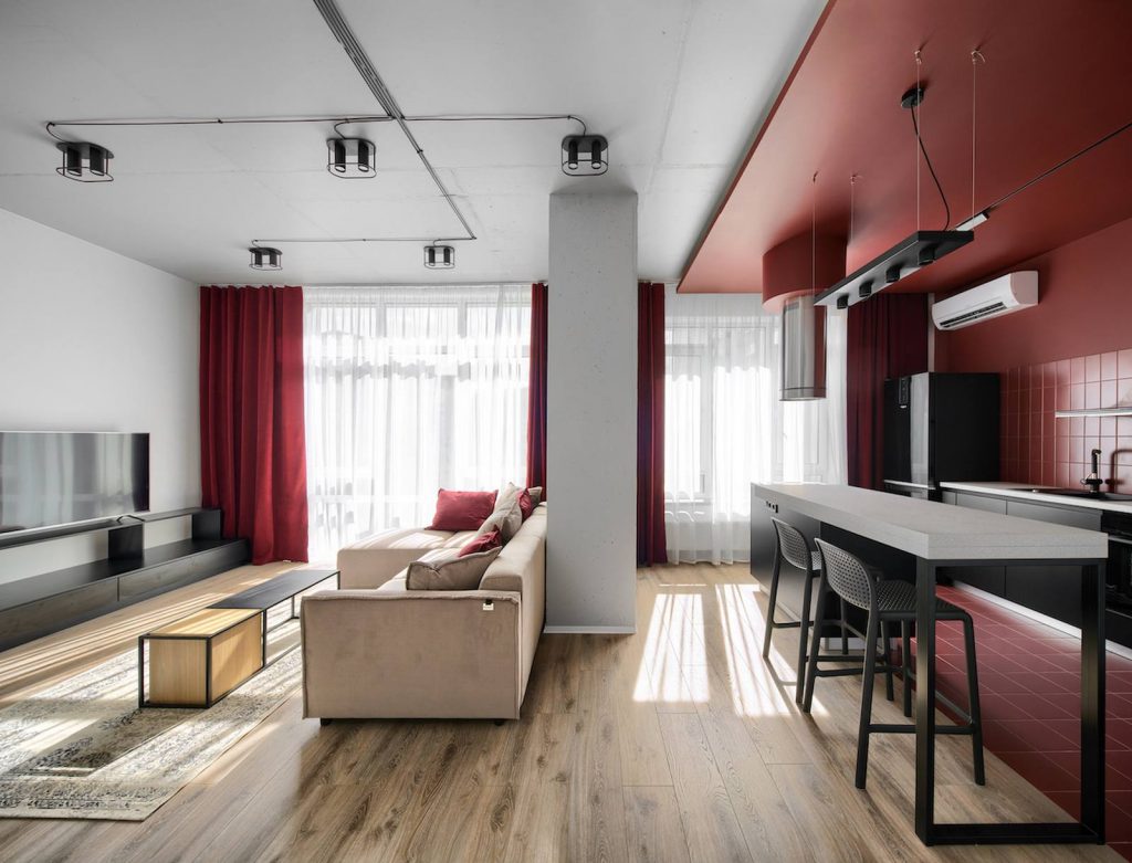 52m2-es lakás modern, ötletes átalakítása, nem szokványos megoldásokkal és színekkel
